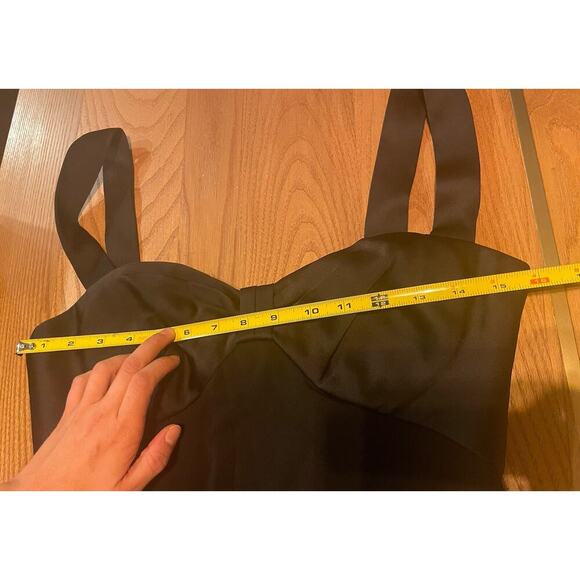 Ralph Lauren Collection Purple Label Black Cocktail Dress Satin Bow Midi Formal - Picture 9 of 11